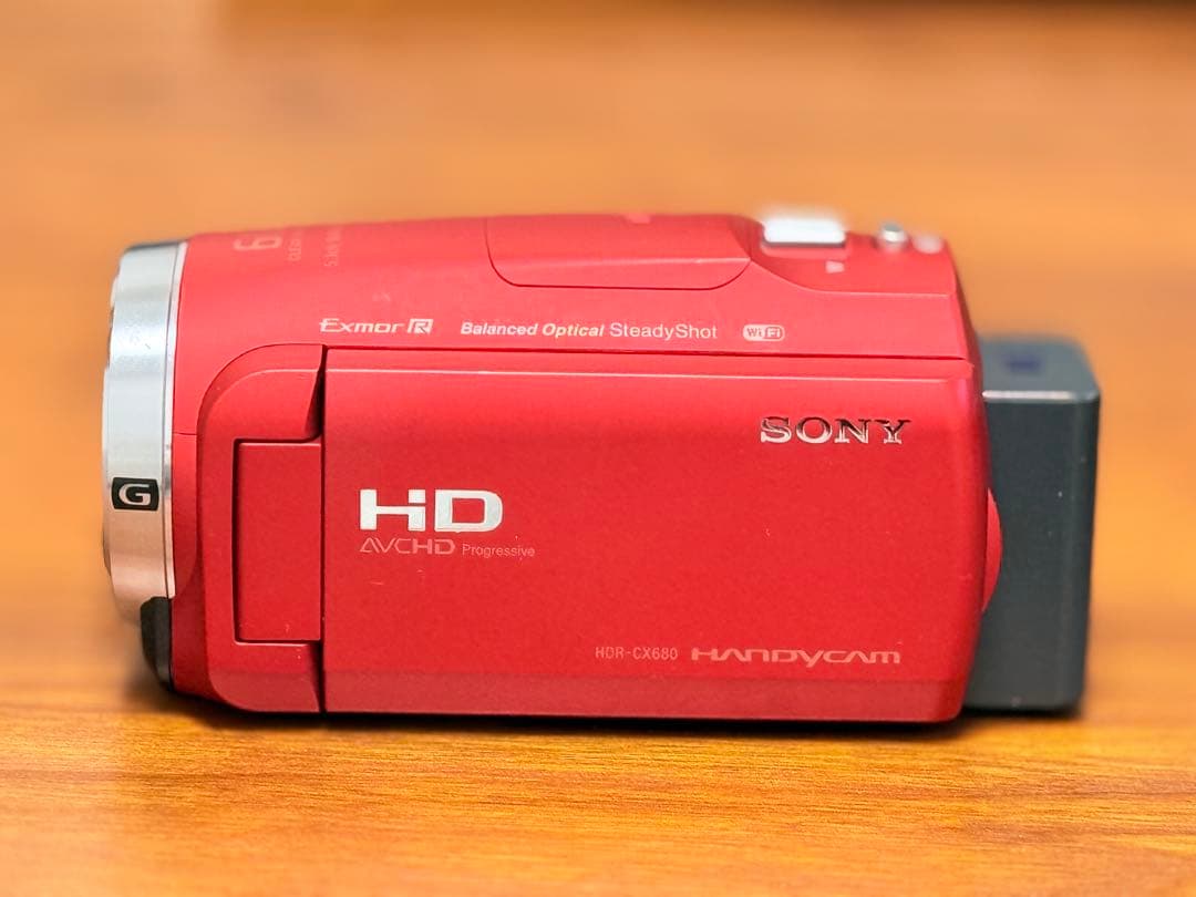 SONY HDR-CX680 ビデオカメラ 赤色本体