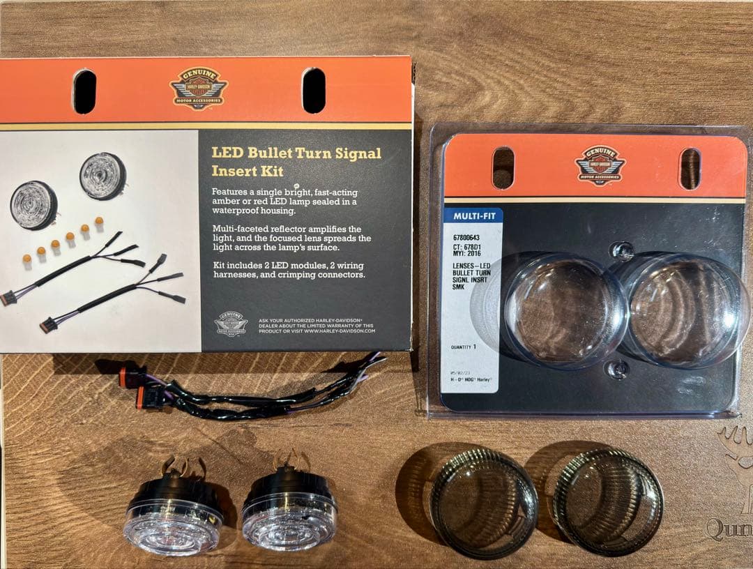 純正LEDウィンカーバレットターンシグナルインサートキット&スモークレンズ