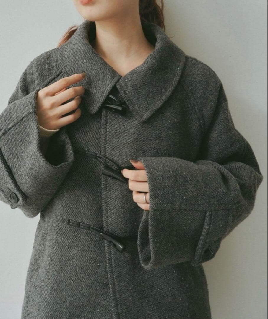 Kastane グレー ダッフルフレアコート フリーサイズ