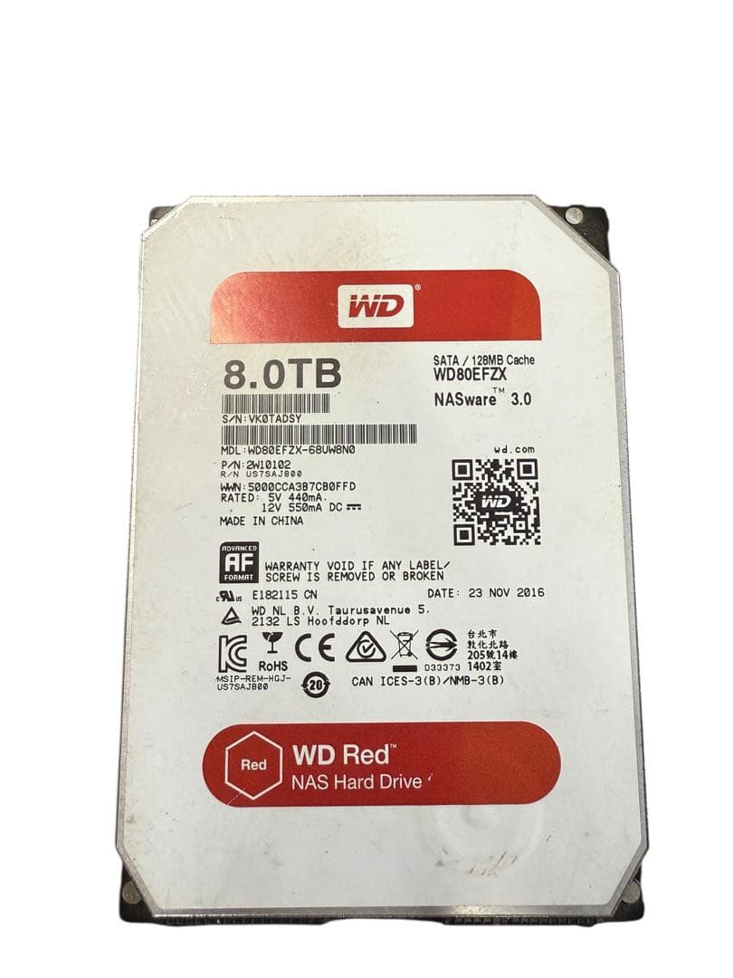 内蔵型ハードディスクドライブ WD WD80EFZX Red HDD 8.0TB