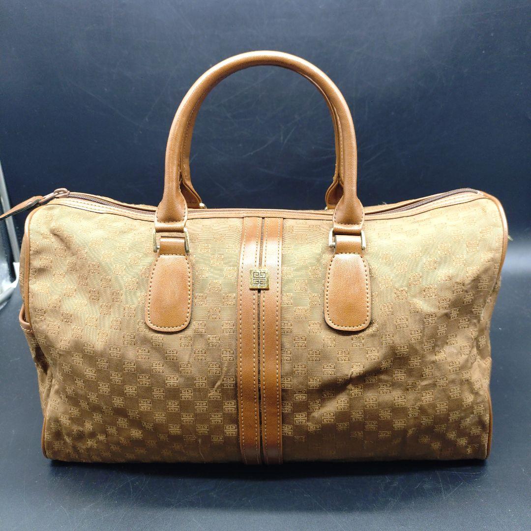 希少　ジバンシー　ボストンバッグ　キャンバス　レザー