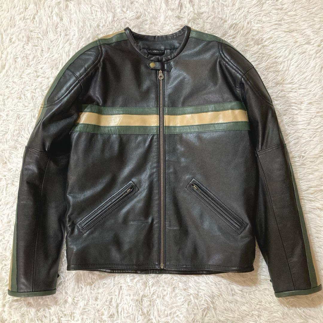 【極美品】DEGNER デグナー XL 黒 シングルライダース 山羊革　バイカー