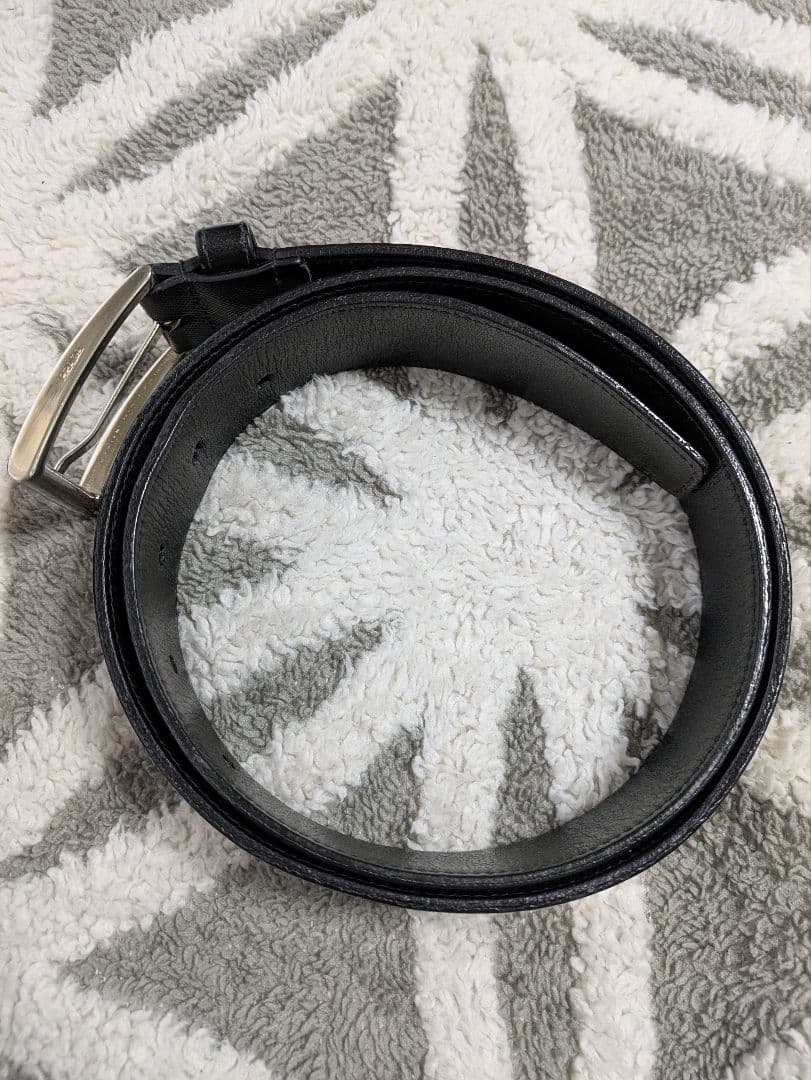 【PRADA】プラダ ブラック サフィアーノ　レザー ベルト 85