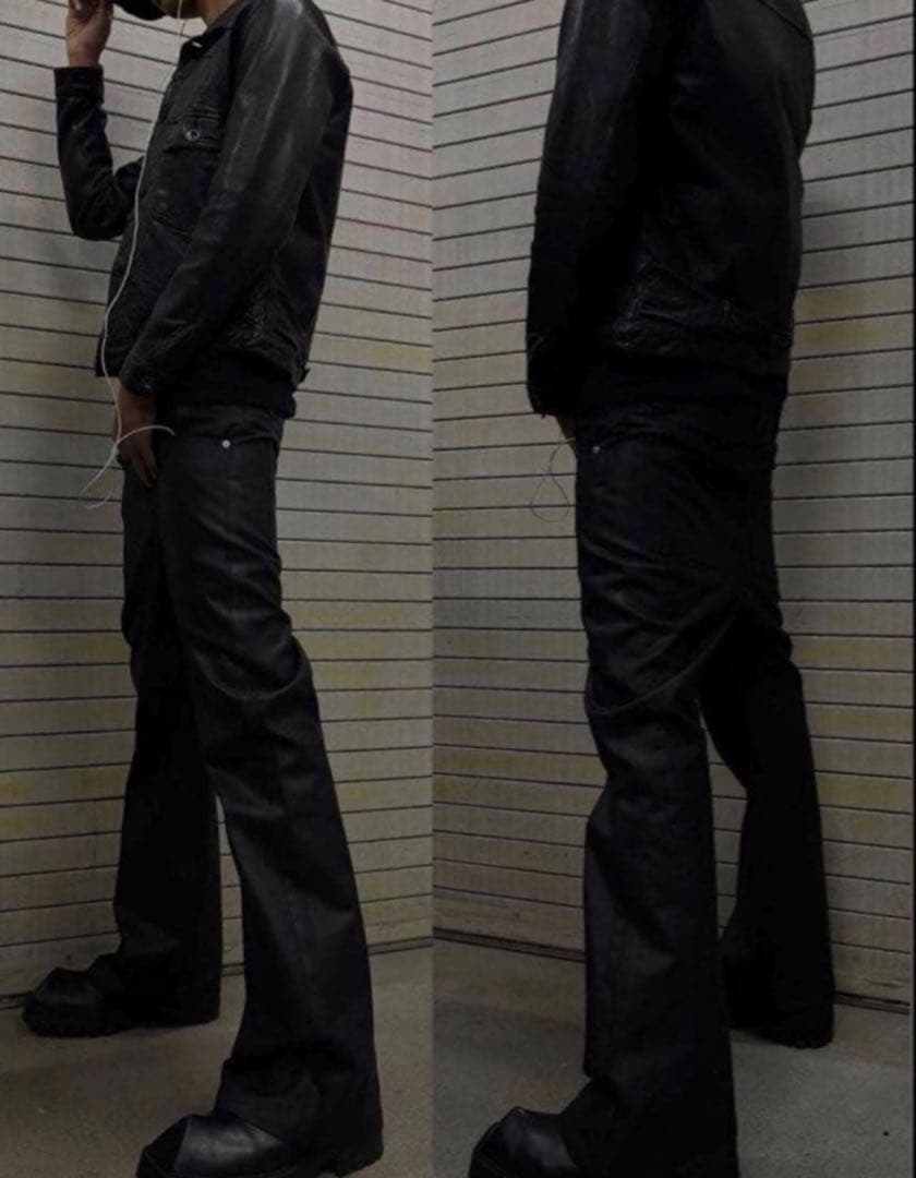 パンツ goar.archive STRAPPED OIL FLARE PANTS S