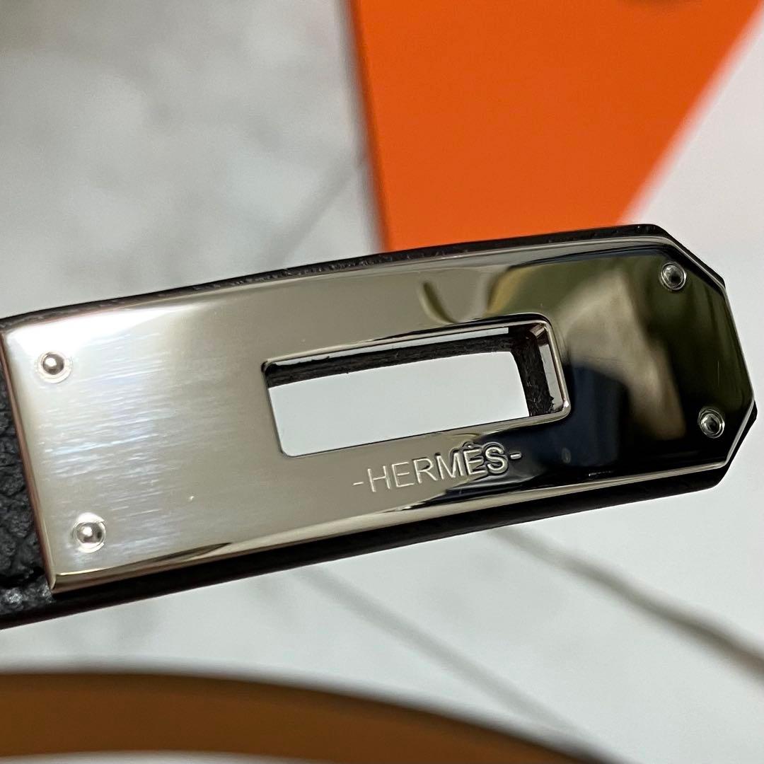 HERMES エルメス 2025年 K刻印ケリーベルト 18 ブラック シルバー
