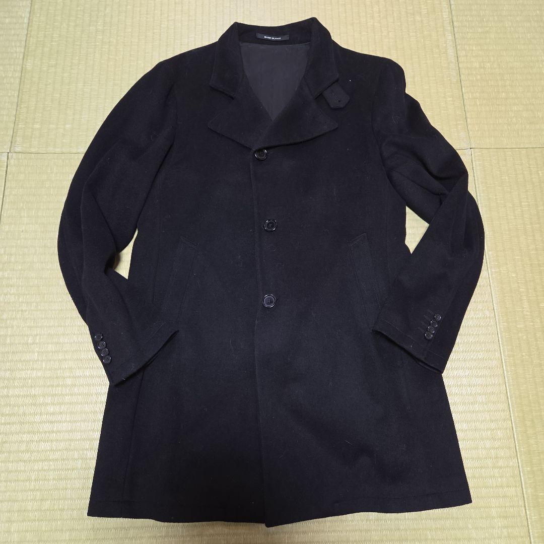 極美品 カシミア混 サイズ50 XL相当 黒 タリアトーレ チェスターコート