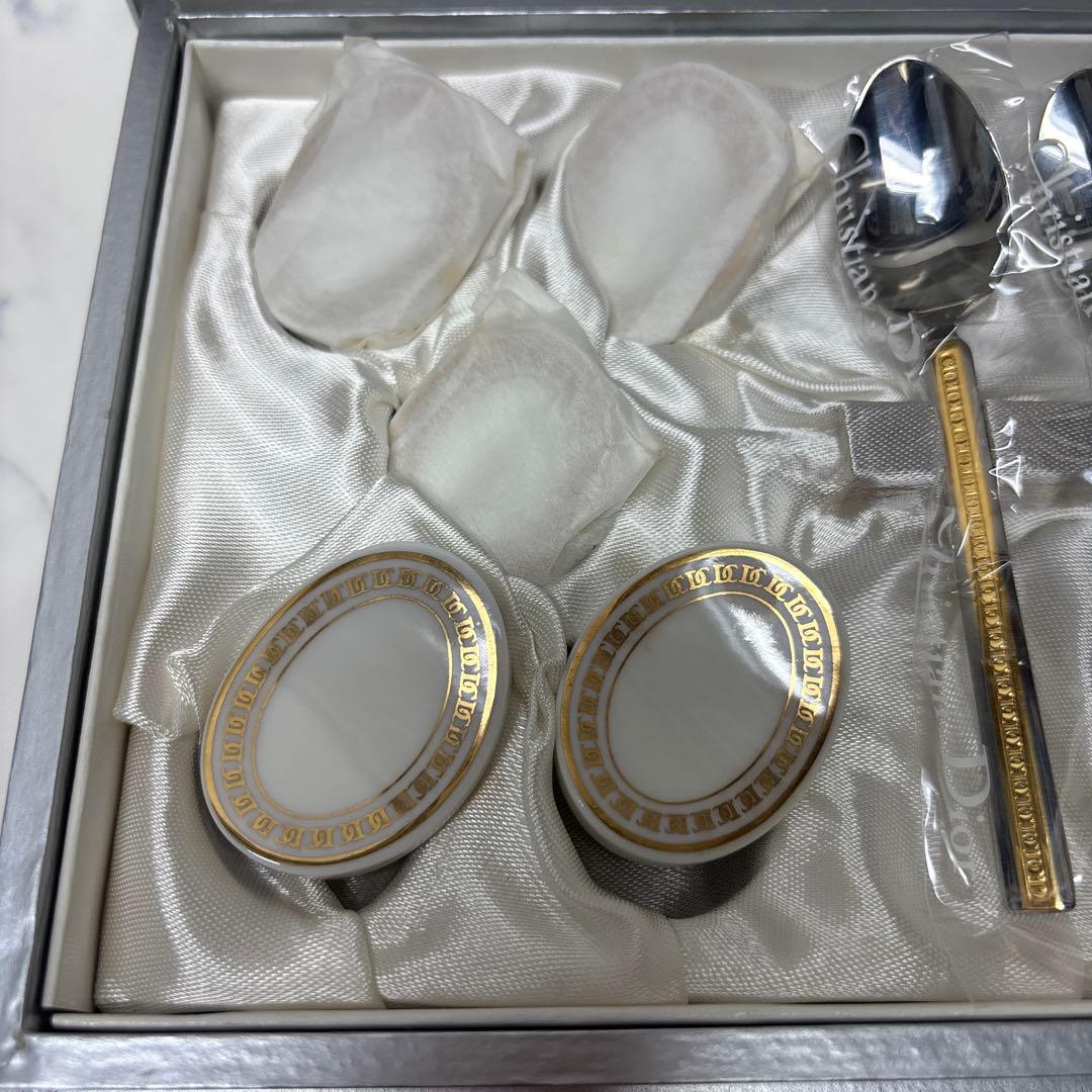 0819 ディオール　カトラリー　スプーン　5本　金彩　未使用　※値下げ不可.