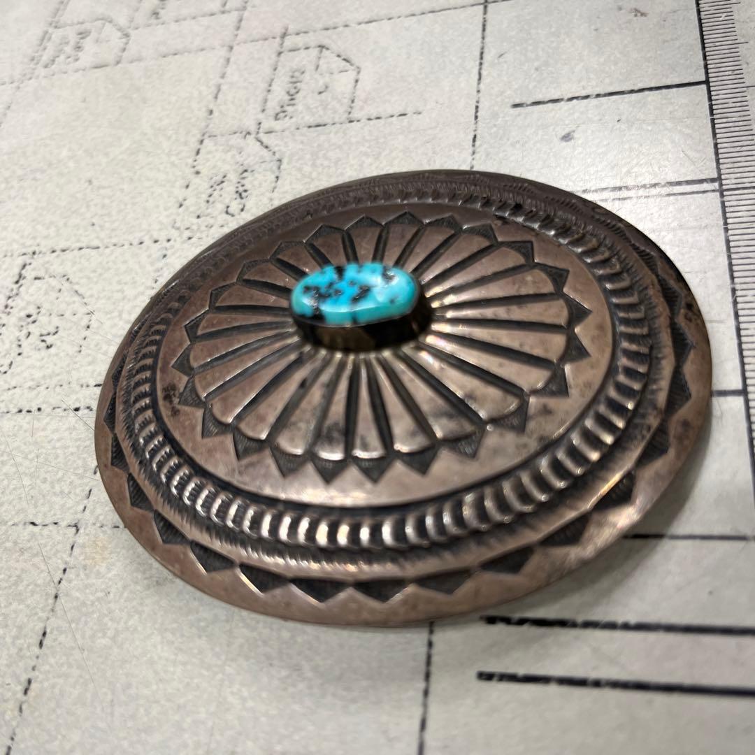 ナバホ　M在銘　STERLING刻印　スリーピングビューティーターコイズバックル