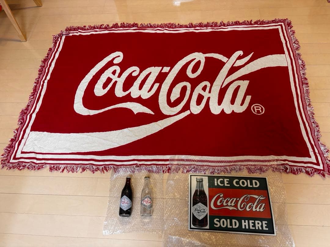 Coca Cola コカコーラ 企業 ビンテージ ラグ マット➕看板➕瓶