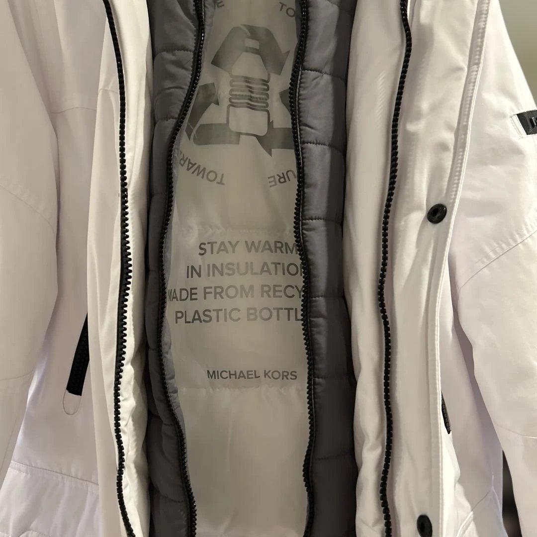 マイケルコース　コート ウーヴン フーディー メンズロングダウン　M（L）