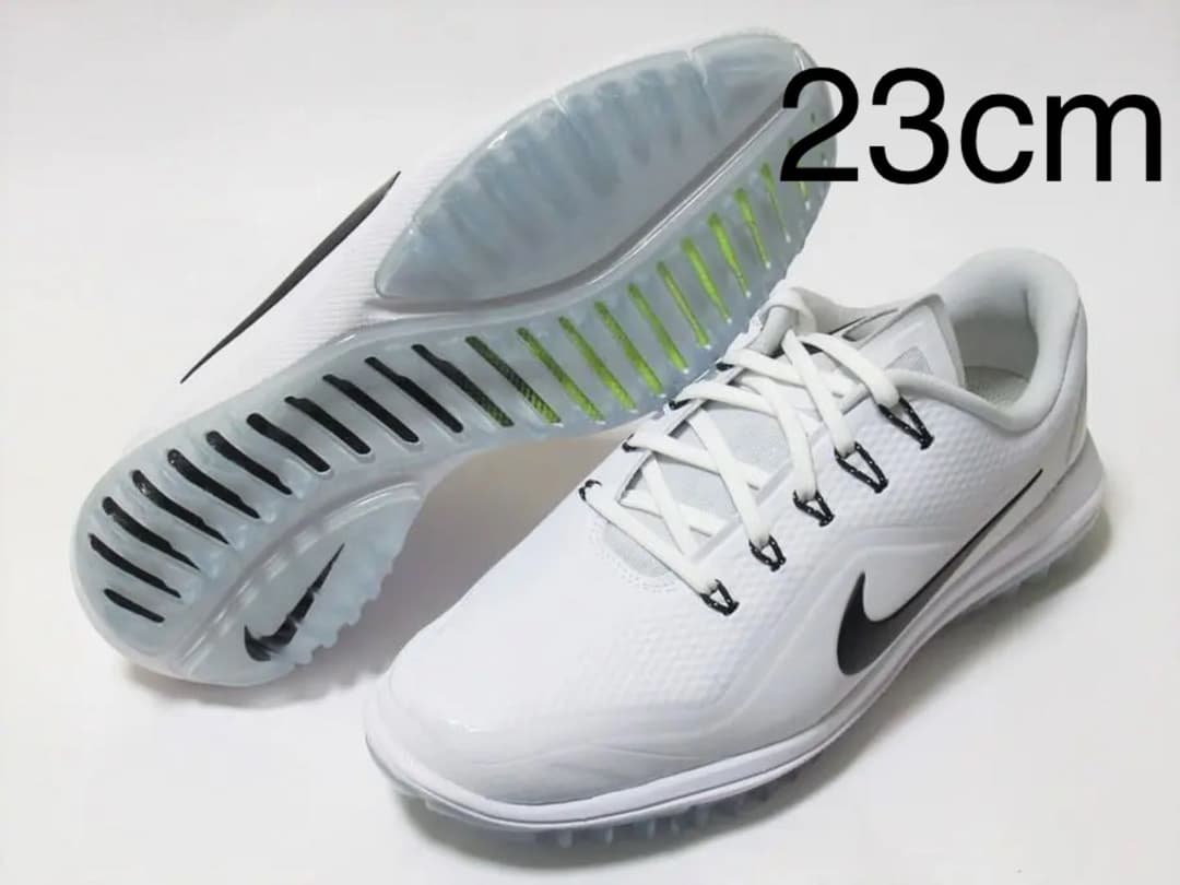 23cm 白 黒 ナイキ ゴルフ シューズ ルナコントロール
