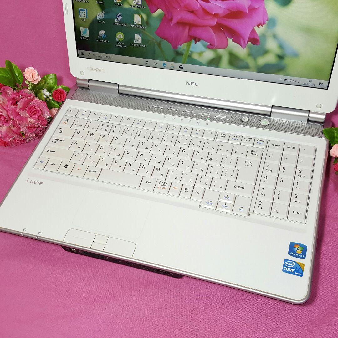 ホワイトLaVie✱Core-i3✱Win10✱大容量✱オフィス✱テンキ付き♪