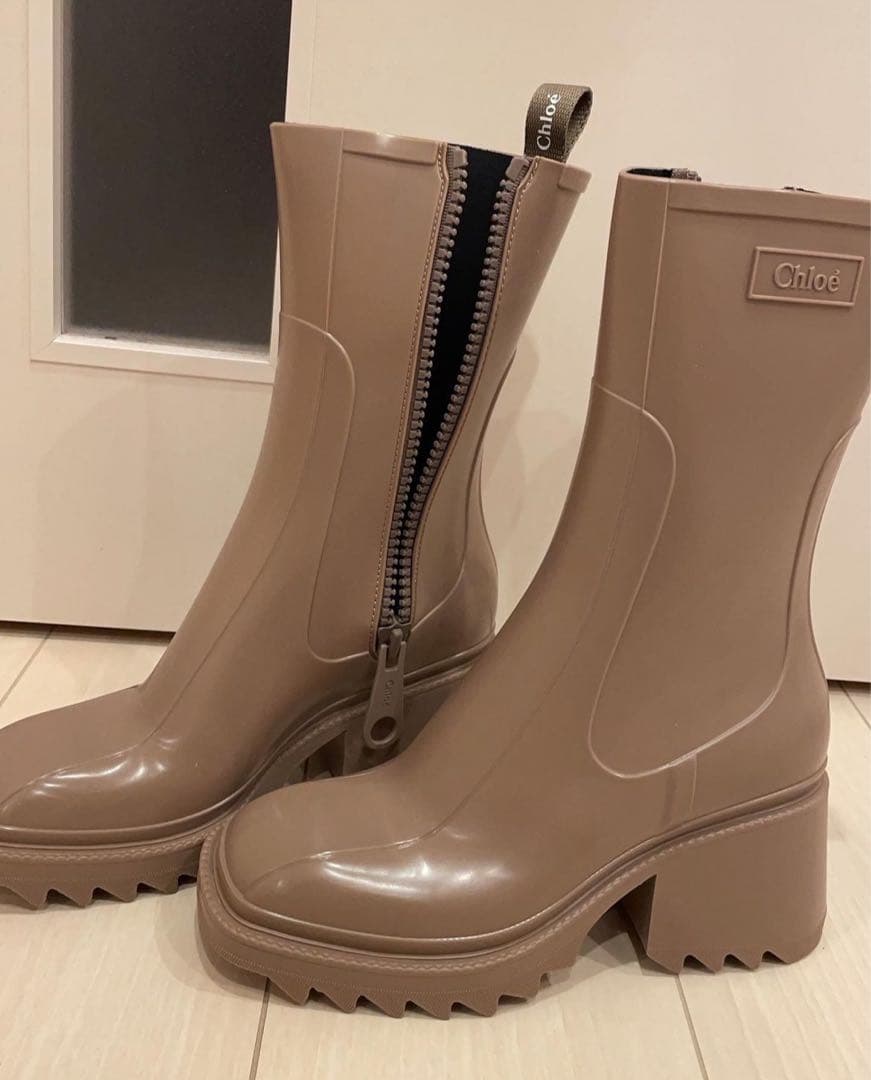 Chloe/レインブーツ/クロエブーツ/ベージュブーツ/長靴/厚底ブーツ