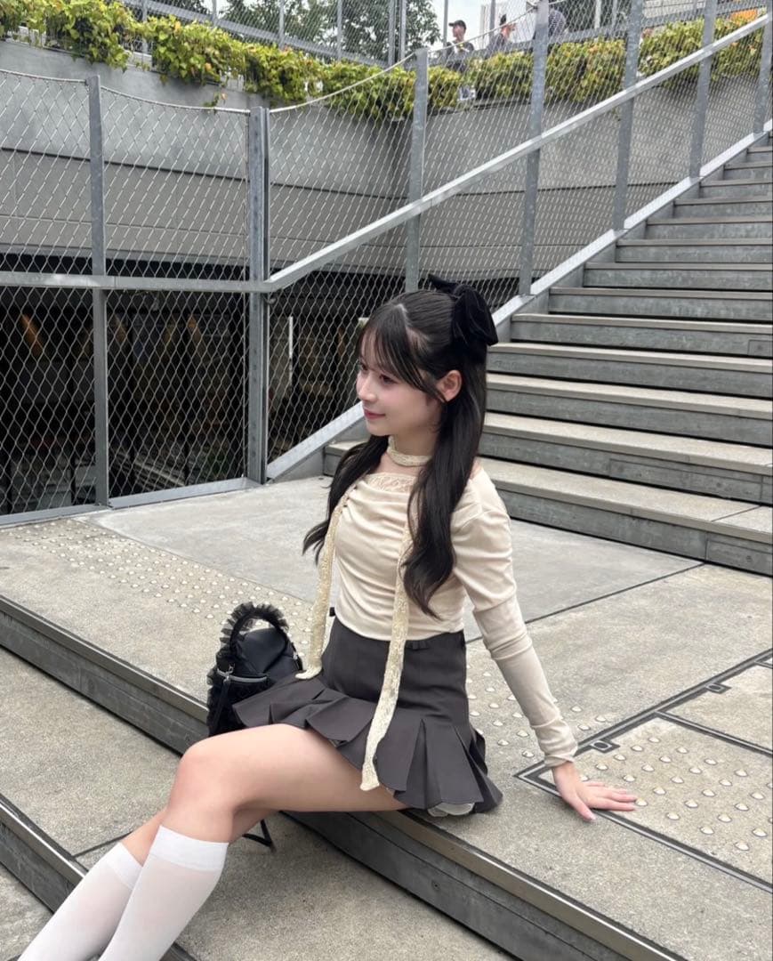 【treatürself】Romance Lace-Tie Top/ beige