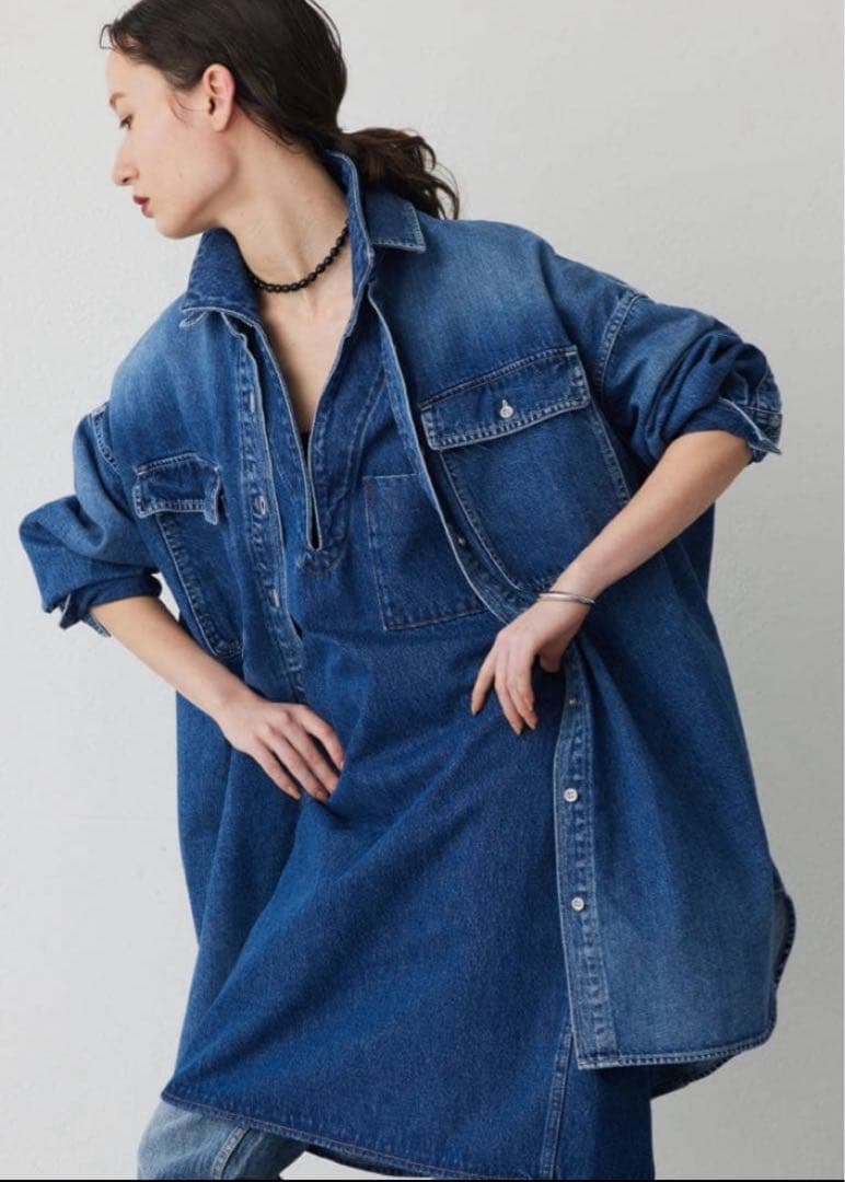 Whim Gazette【インフルエンサーコラボ】刺繍デニムシャツ