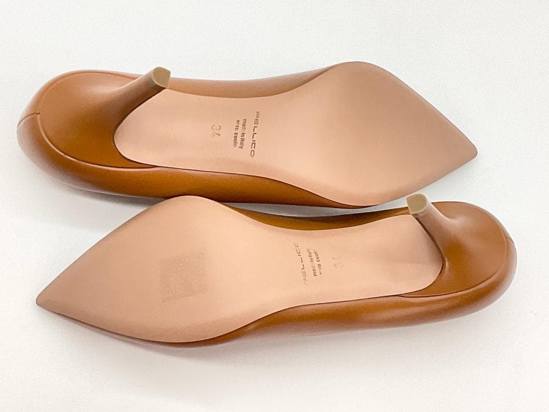 【新品】PELLICO レザーポインテッドトゥヒールパンプス 34