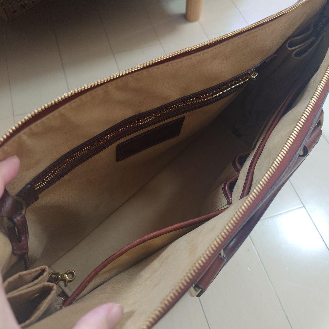 【美品】 GANZO GUD ブリーフケース カーフレザー ボルドー　保存袋付