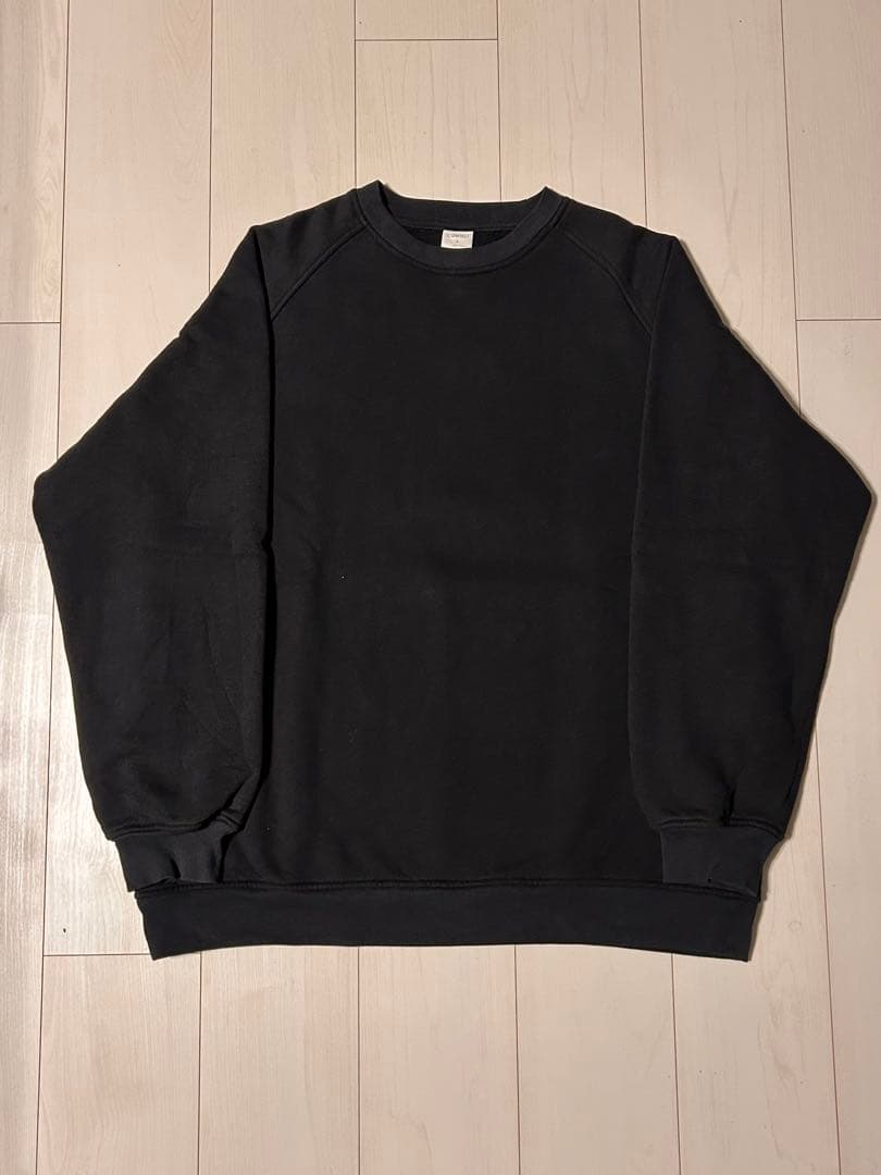 COMOLI コットン吊裏毛クルーネックスウェット　サイズ3 フェードブラック