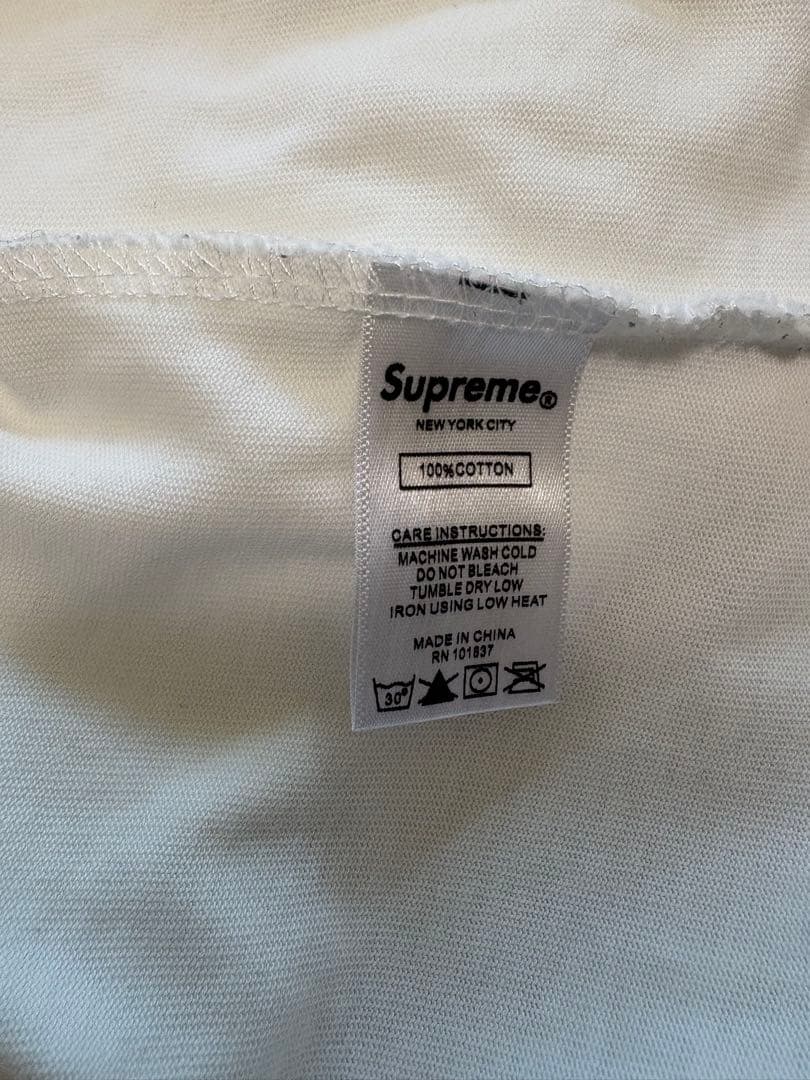 Supreme ホワイト 長袖シャツ　Sサイズ