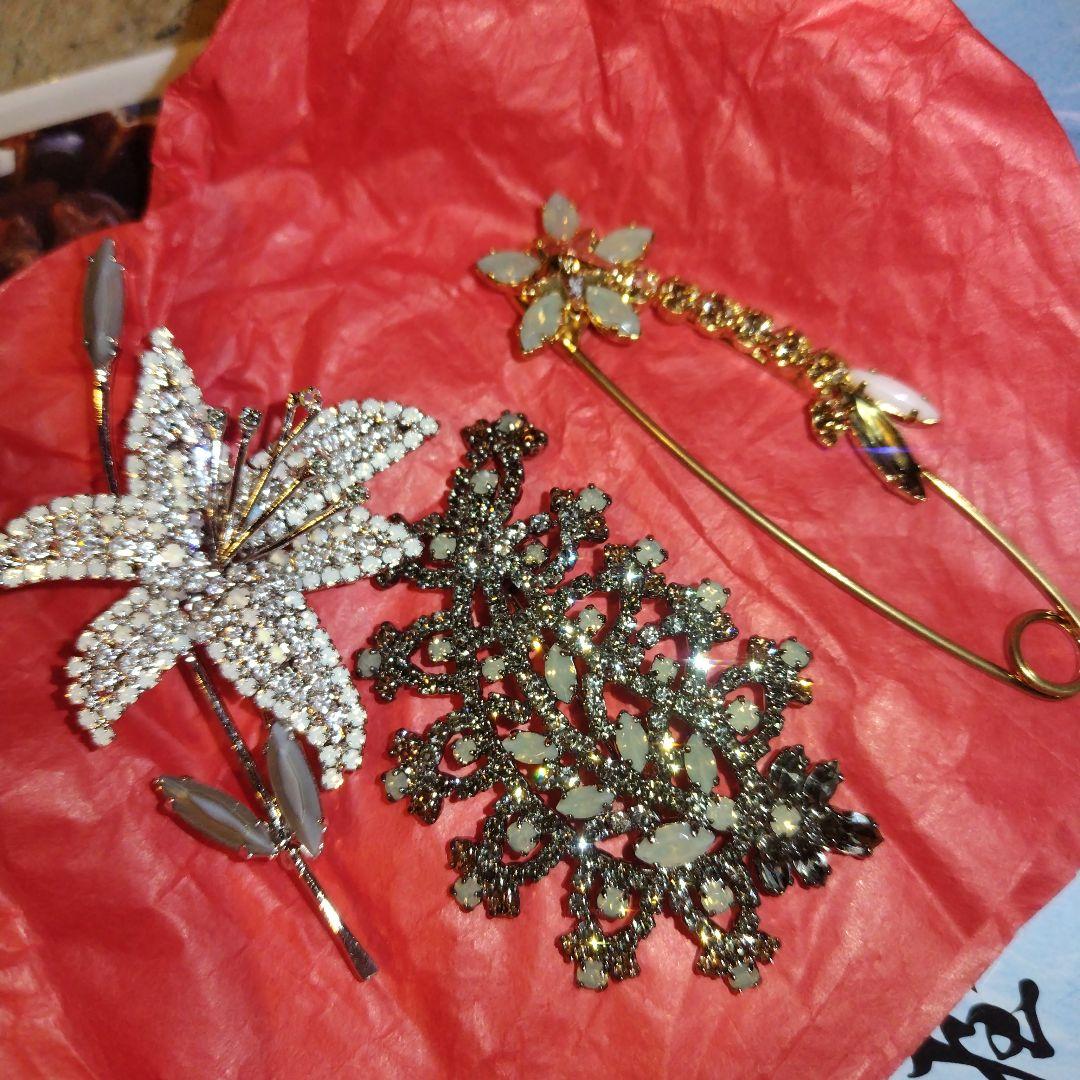 imac 花モチーフ ブローチ 3点セット