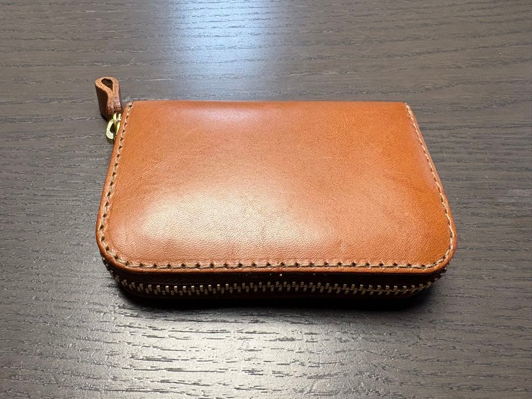 レザー ジッパー式 ケース ブラウン