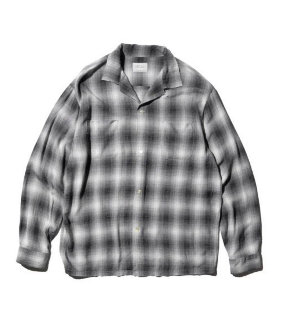 TOWNCRAFT 60s オンブレチェック ループカラーシャツ グレー　L