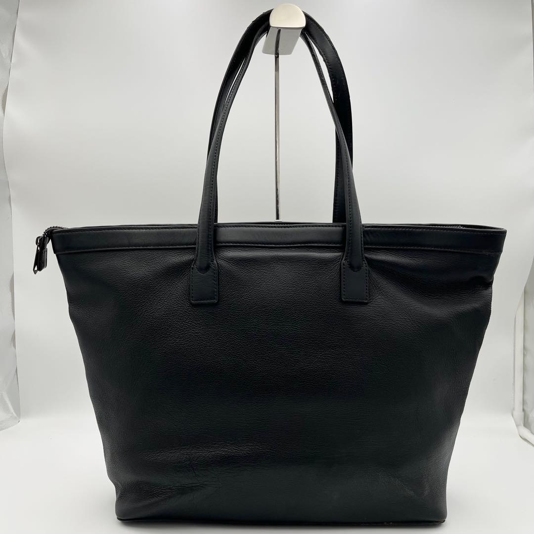 現行 ポールスミス A4◎ マルチストライプ トートバッグ レザー ブラック