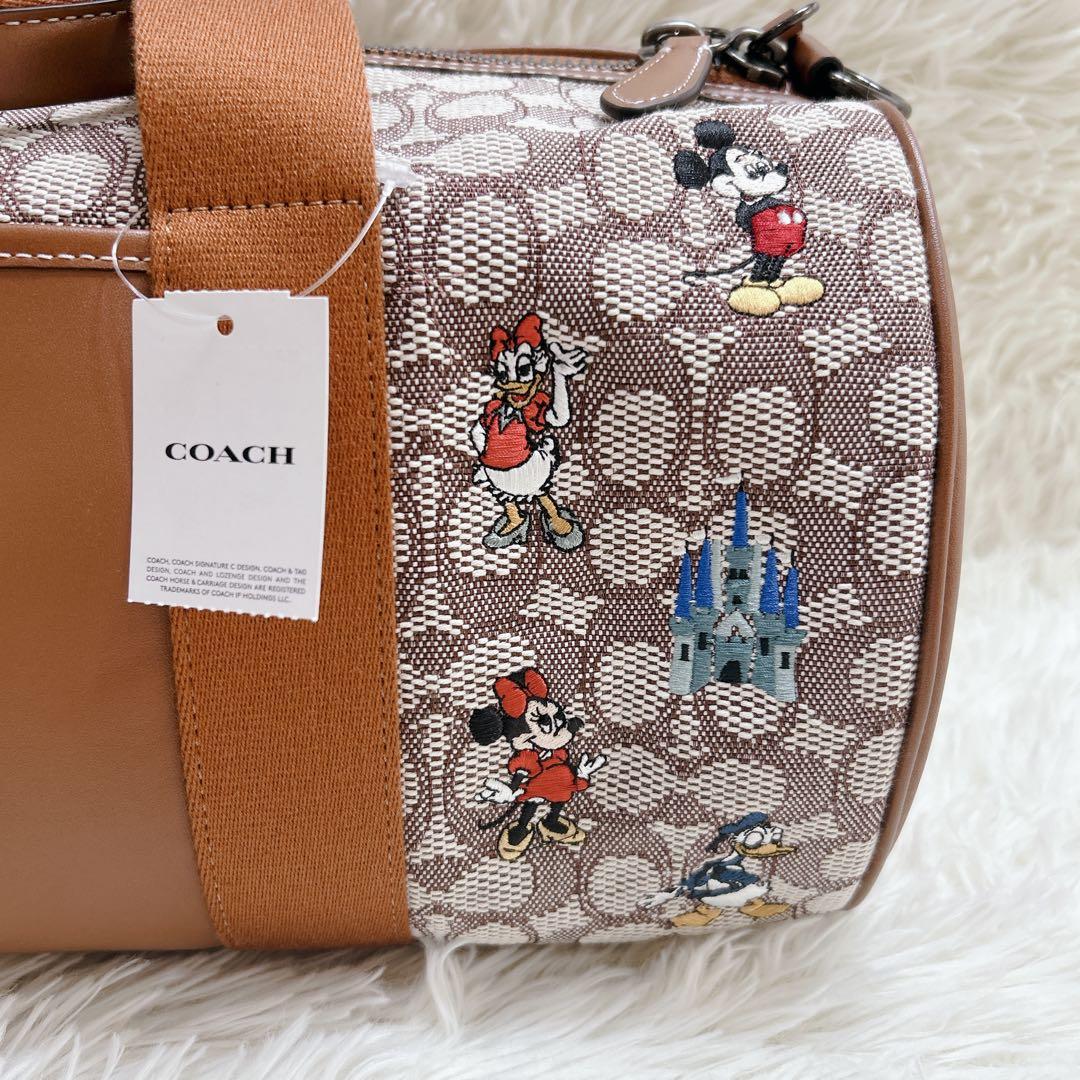 コーチ　ディズニー　レア　刺繍　シグネチャー　ボストン　ショルダー