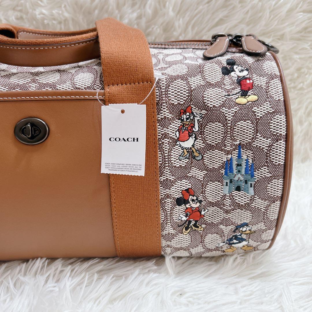 コーチ　ディズニー　レア　刺繍　シグネチャー　ボストン　ショルダー