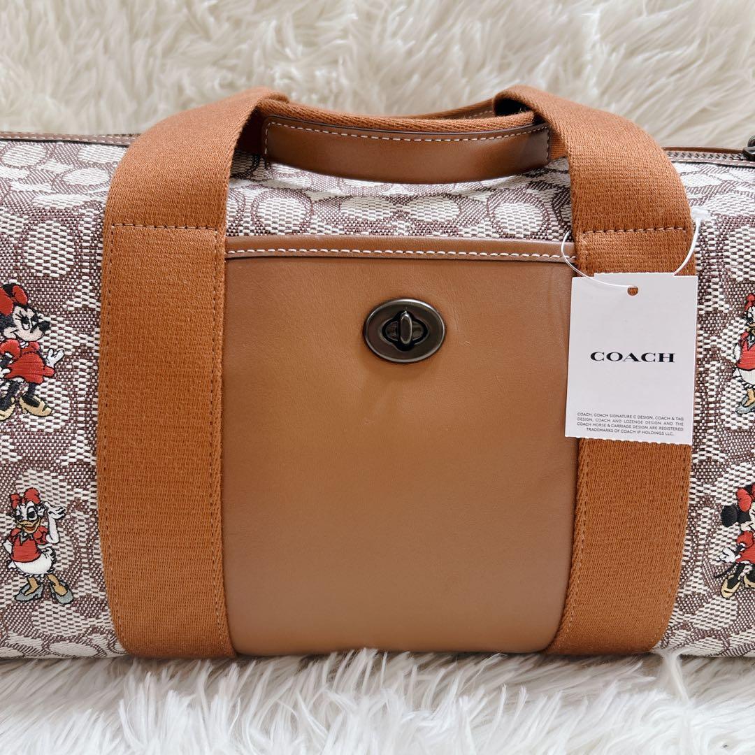 コーチ　ディズニー　レア　刺繍　シグネチャー　ボストン　ショルダー