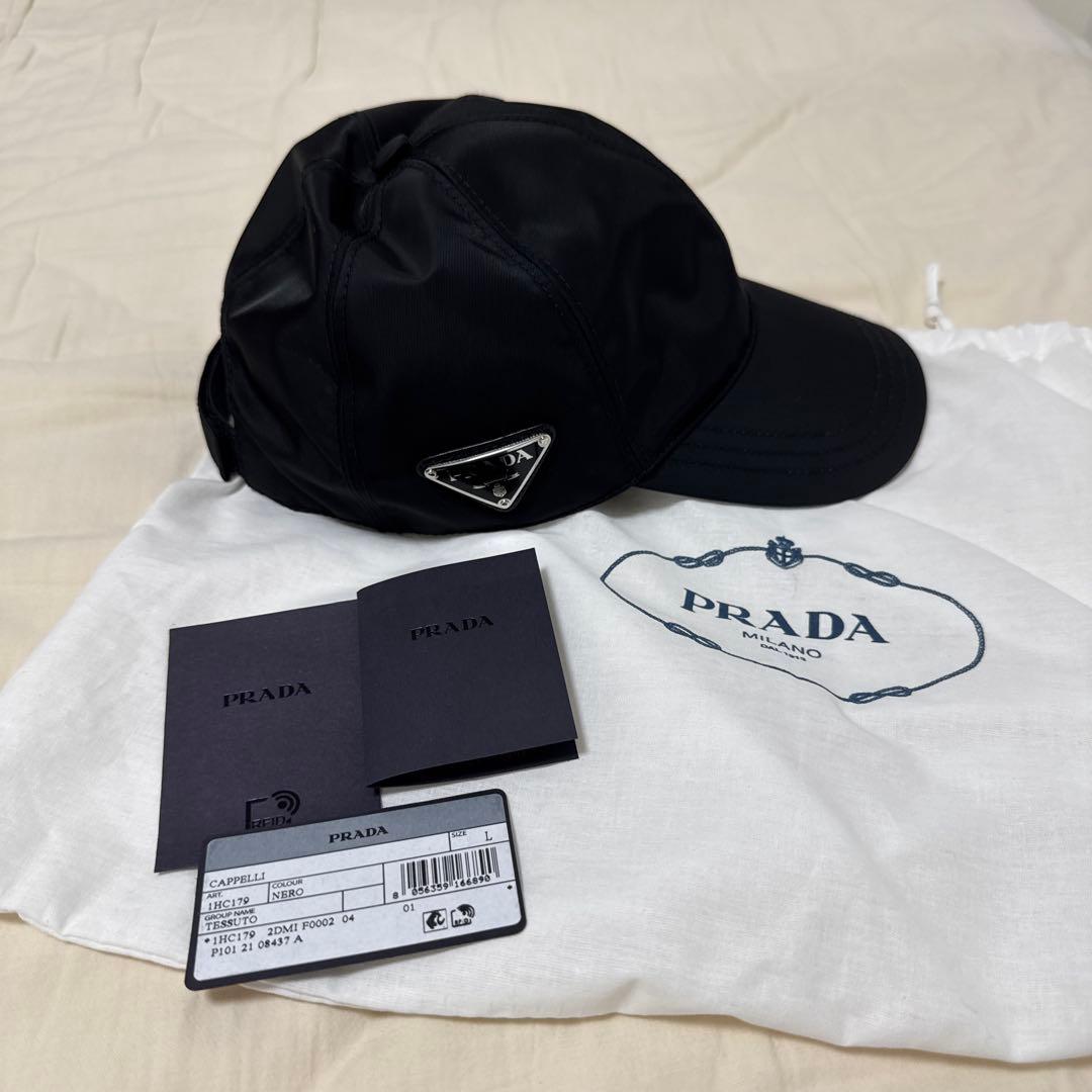 専用★クリーニング済★プラダナイロンキャップ　黒Sサイズ