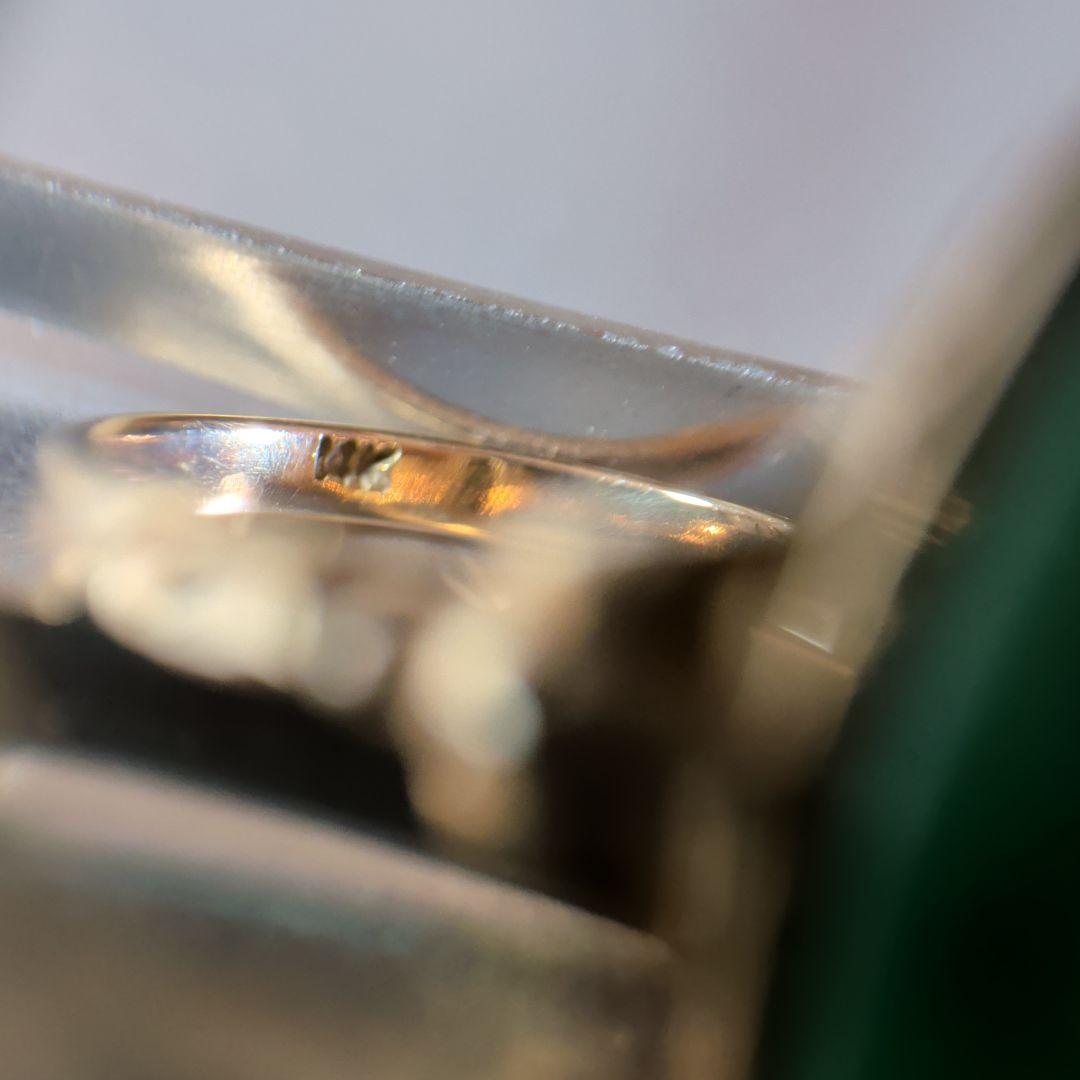 リング　14K　585　YG　天然ひすい　ジェイダイト　釈迦玉　6.59g　ソ付