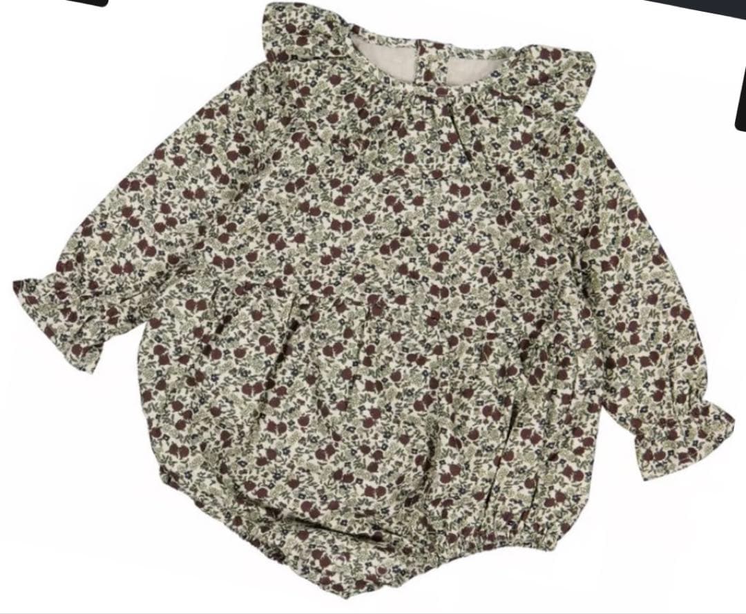 LOIRparis NINE Fleurs bordeaux ロンパース１８M