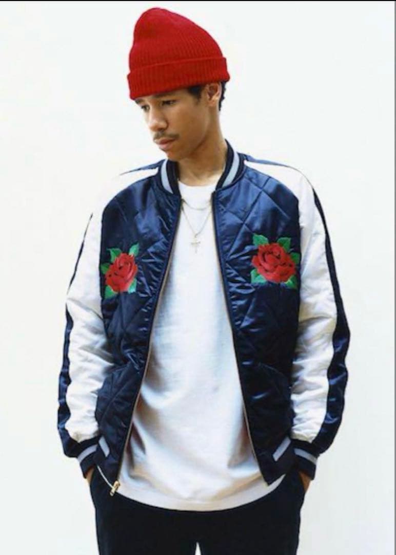 シュプリーム　Quilted Satin Bomber 13aw スカジャン