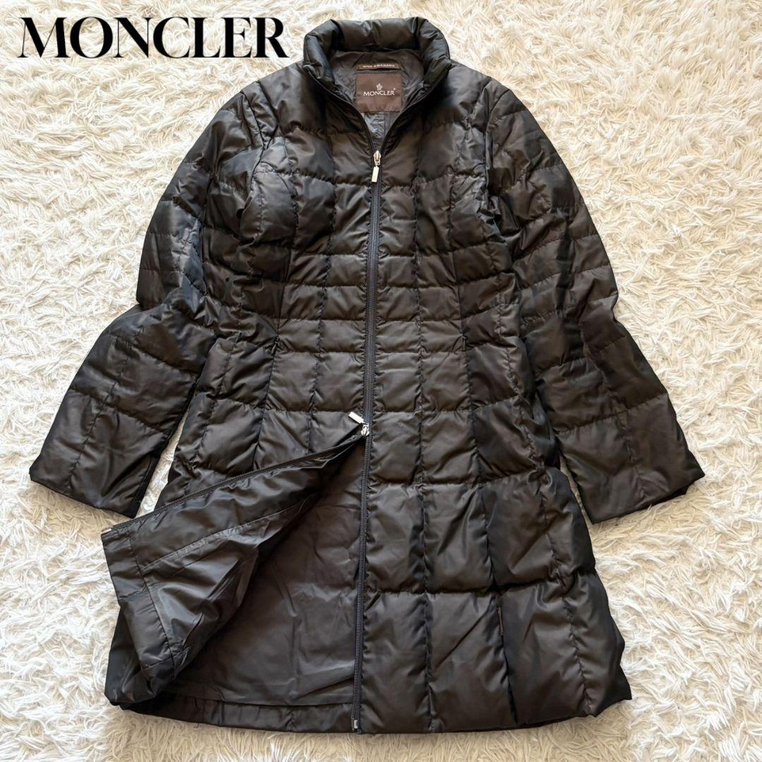 美品 モンクレール ダウンコート キルティング 茶タグ ブルガリア製