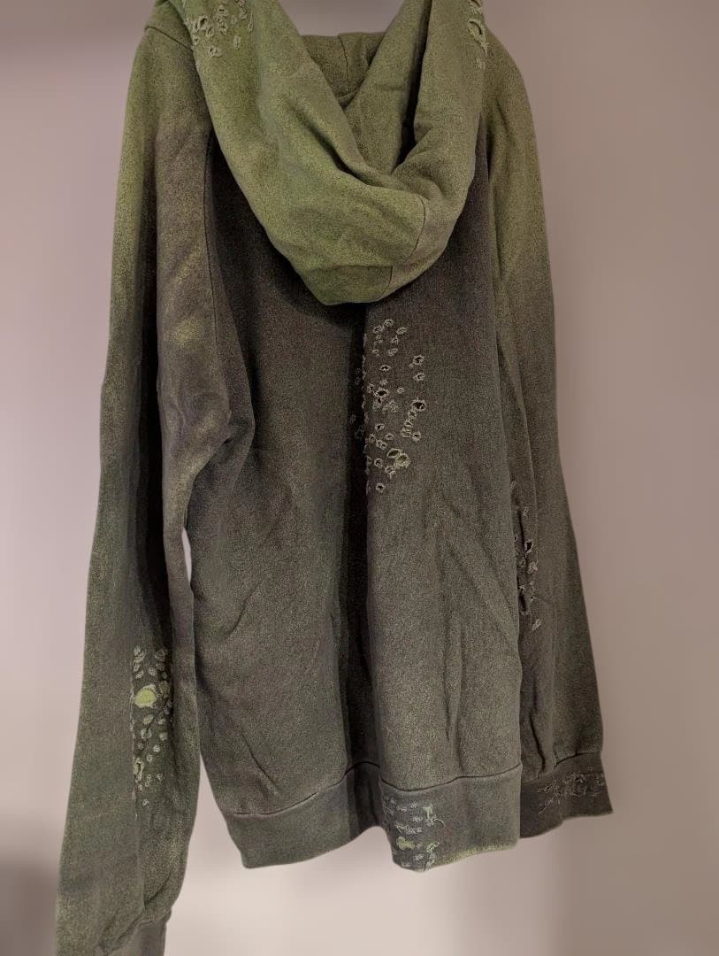 希少 XL VINTI ANDREWS ダメージ加工 再構築 パーカー 濃緑