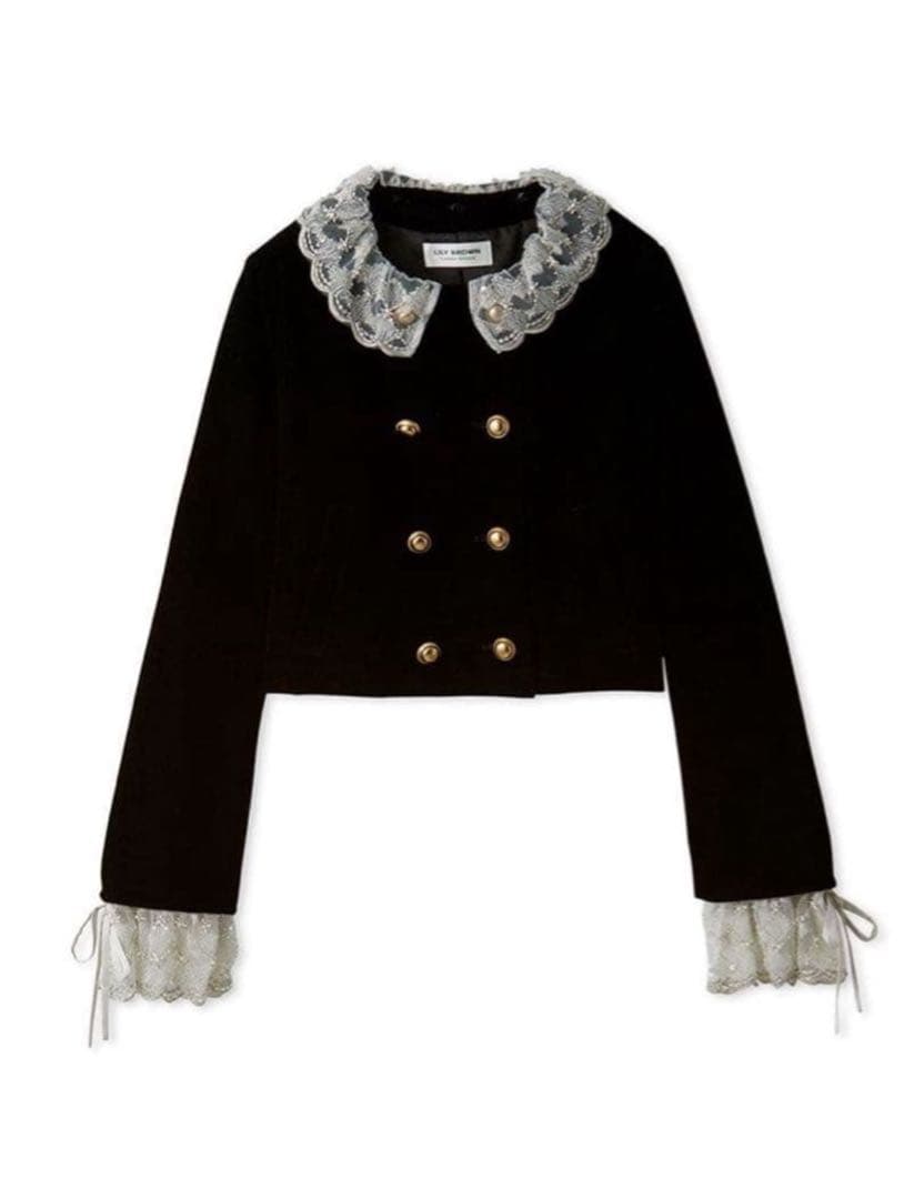 Lilybrown スカラップビジューアタッチドジャケット