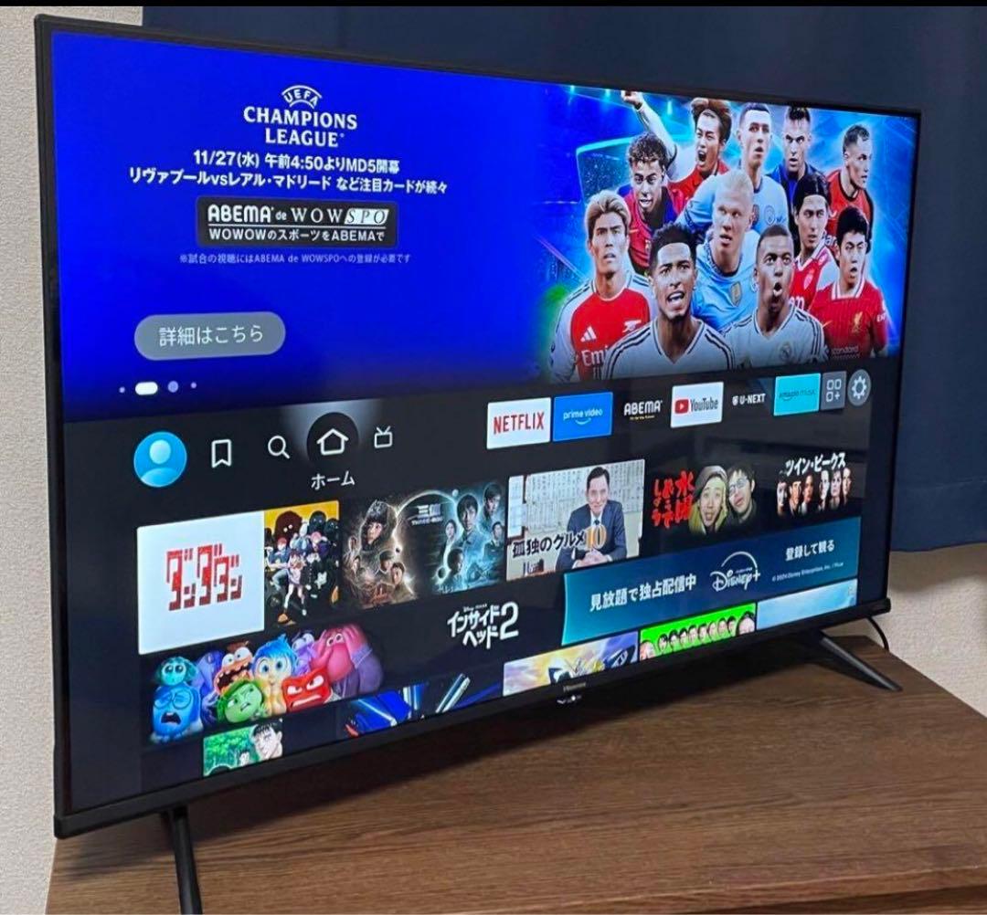 【2023年製】 Hisense 43inch 4K テレビ ADSパネル