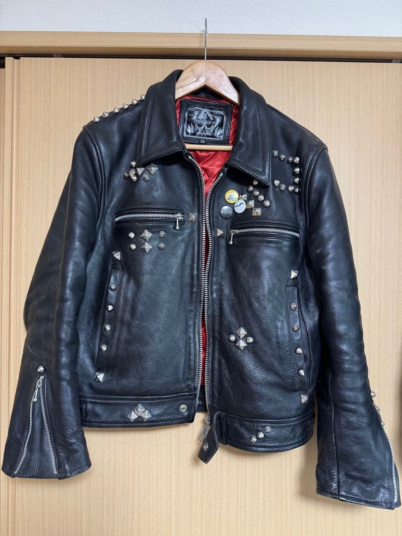 シドジャン 鋲ジャン 本革 ライダース