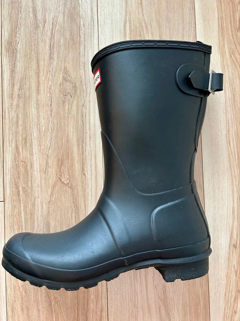 HUNTER ブラック ショートレインブーツ UK6 25cm