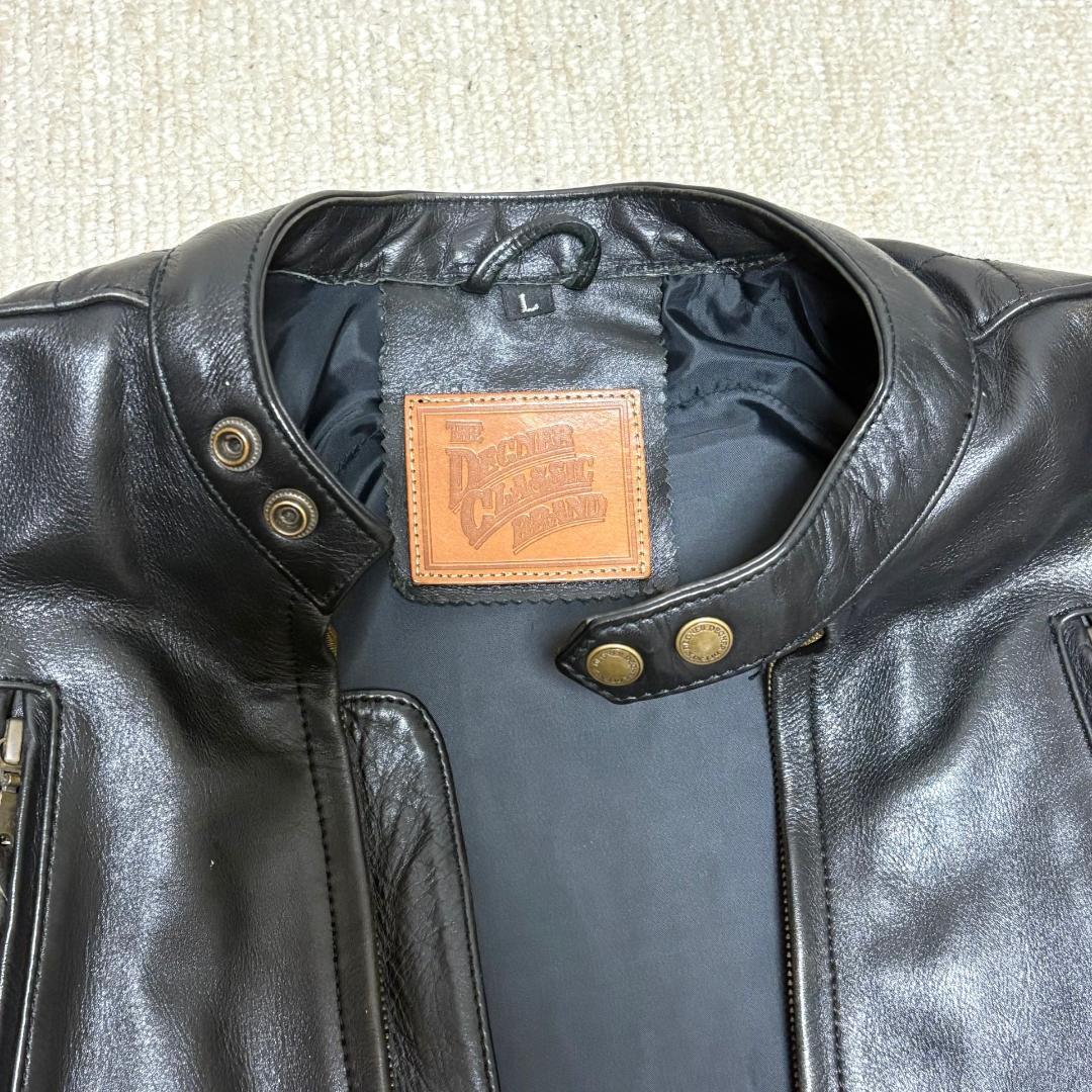 デグナー レザージャケット 黒 牛革 ライダース メンズ Lサイズ