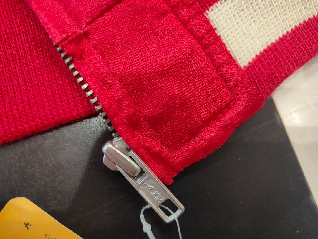 80's〜90's スカジャン 虎と龍 赤 L　TALONジッパー　ロカビリー