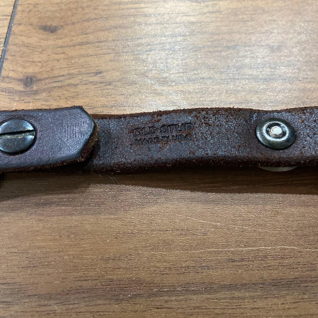 美品 OLD STUD インディアンコンチョ&アポロスタッズ ナローレザーベルト