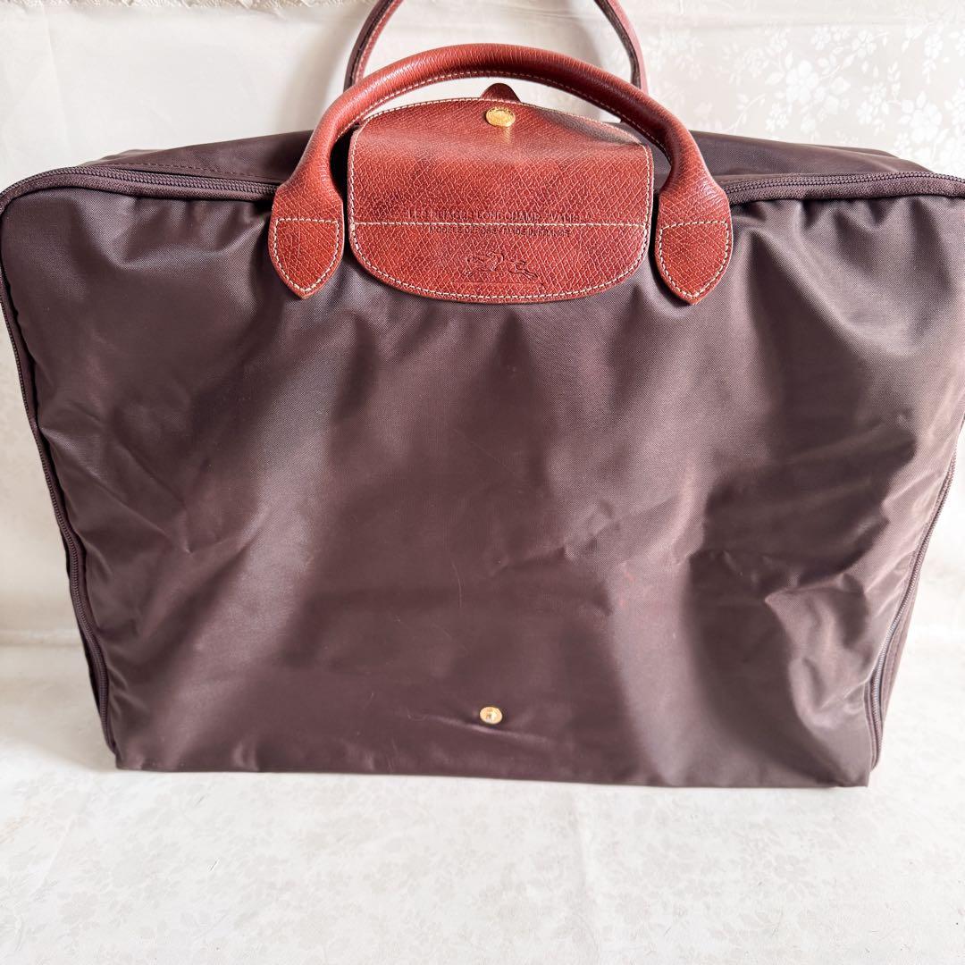 レア✨ロンシャン トラベルバッグ トランク ボックス ブラウン 折り畳み