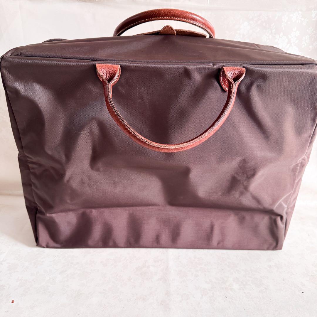 レア✨ロンシャン トラベルバッグ トランク ボックス ブラウン 折り畳み