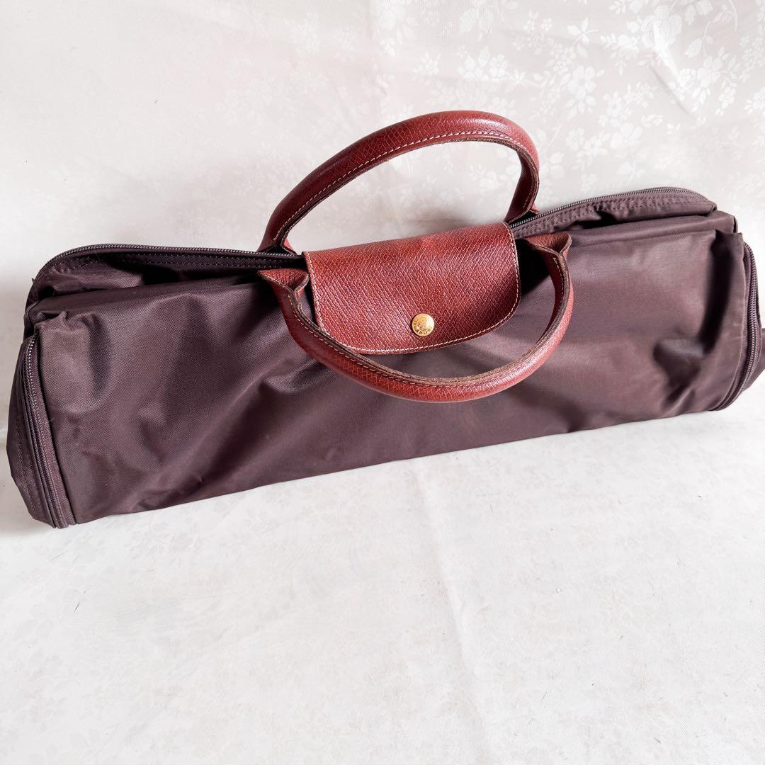 レア✨ロンシャン トラベルバッグ トランク ボックス ブラウン 折り畳み