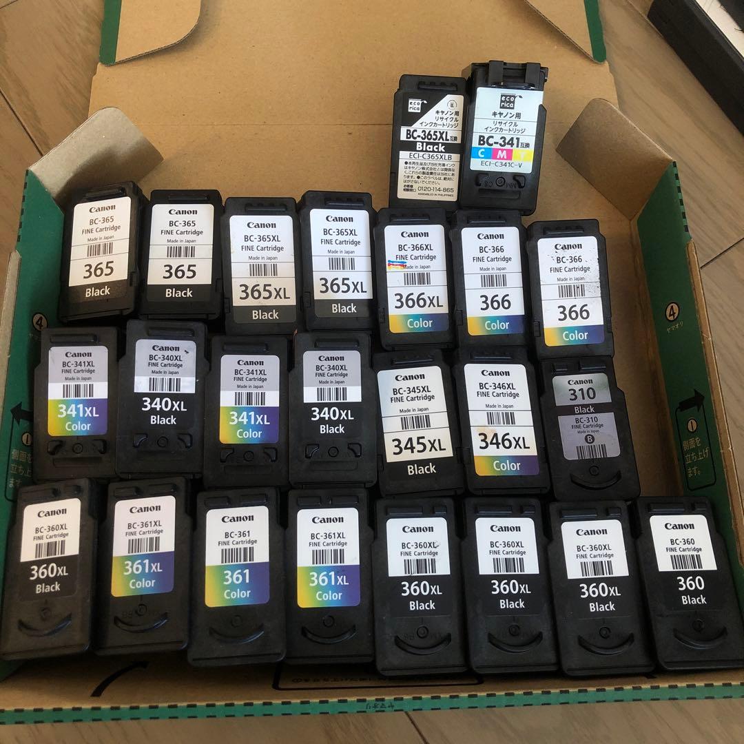 使用済みCanonインクカートリッジセット 24個