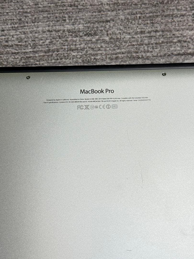 Apple MacBook Pro Retina 15インチ A1398