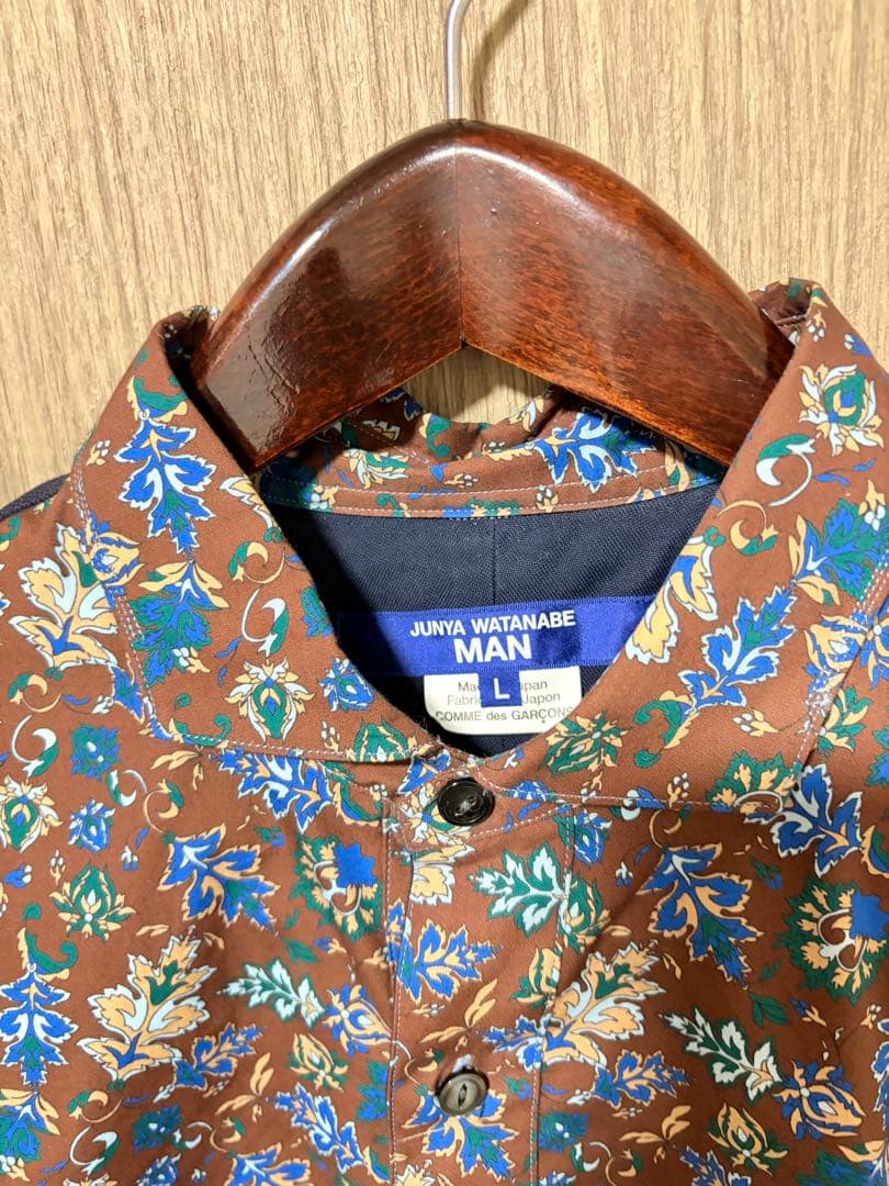 JUNYA WATANABE MAN 花柄シャツ Lサイズ ブラウン
