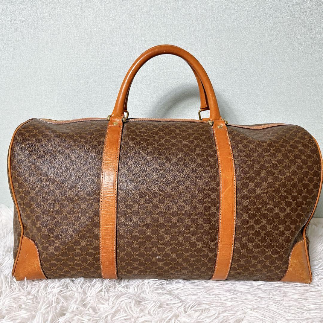 美品✨セリーヌ ボストンバック 大容量 マカダム柄 トリオンフ 旅行 ハンド